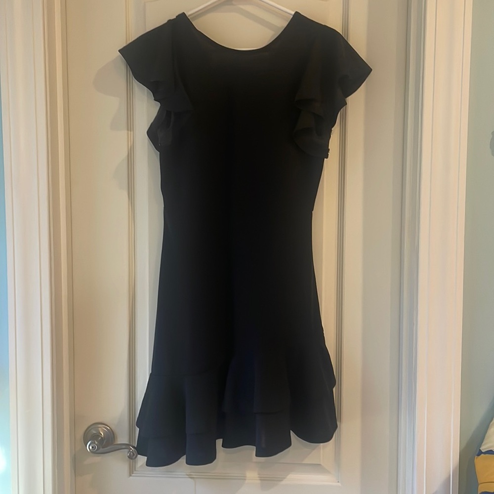 Ruffle black SHEIN dress. Asymmetrical bottom.